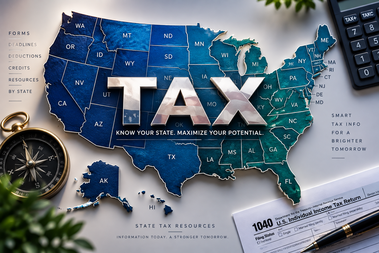 Map of the U.S. Depicting Tax Resources By State